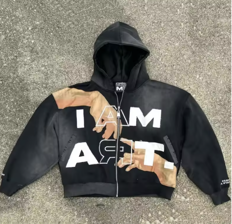 treetwear Sweatshirt Letter Prints Graphics Zipper Hoodie